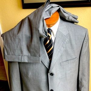 Pronto Uomo Couture Super 120s Pinstripe Suit 44R